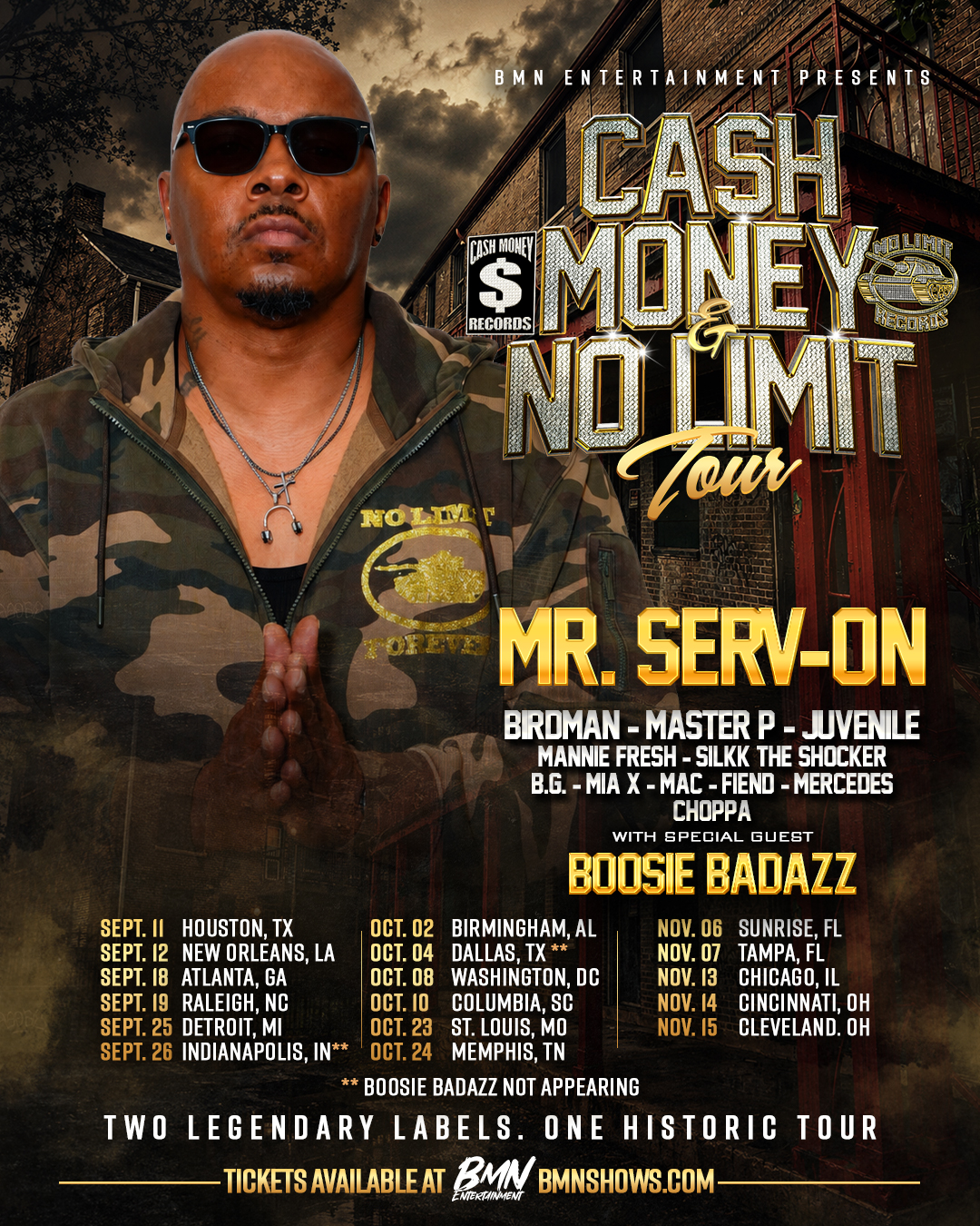 Cash Money & No Limit Tour featuring Mr. Serv-On