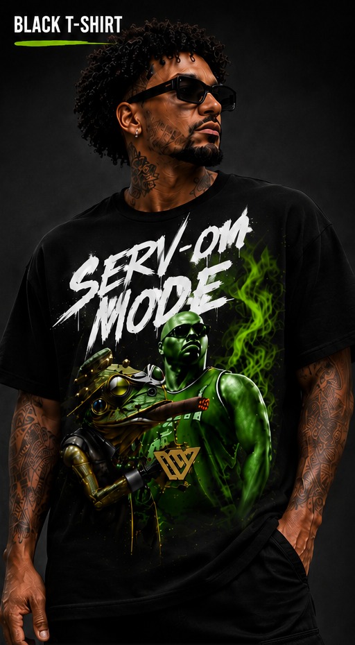 SERV-ON MODE Black Tee