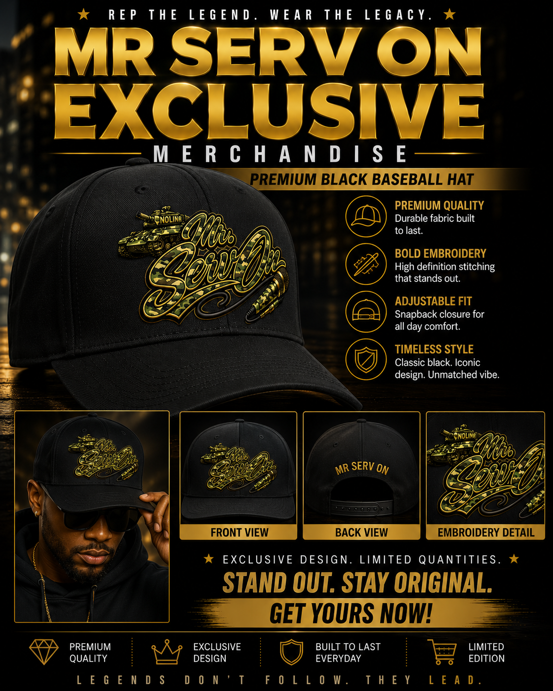 Premium Black Baseball Hat