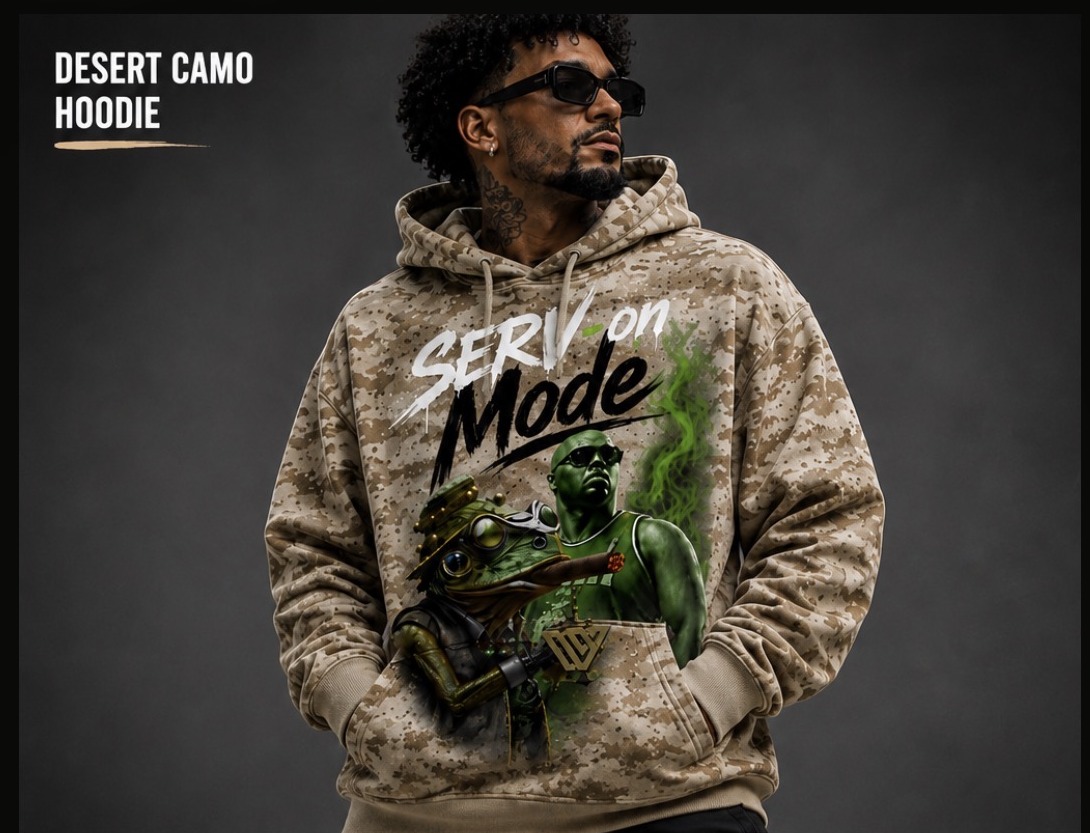 SERV-ON MODE Desert Camo Hoodie