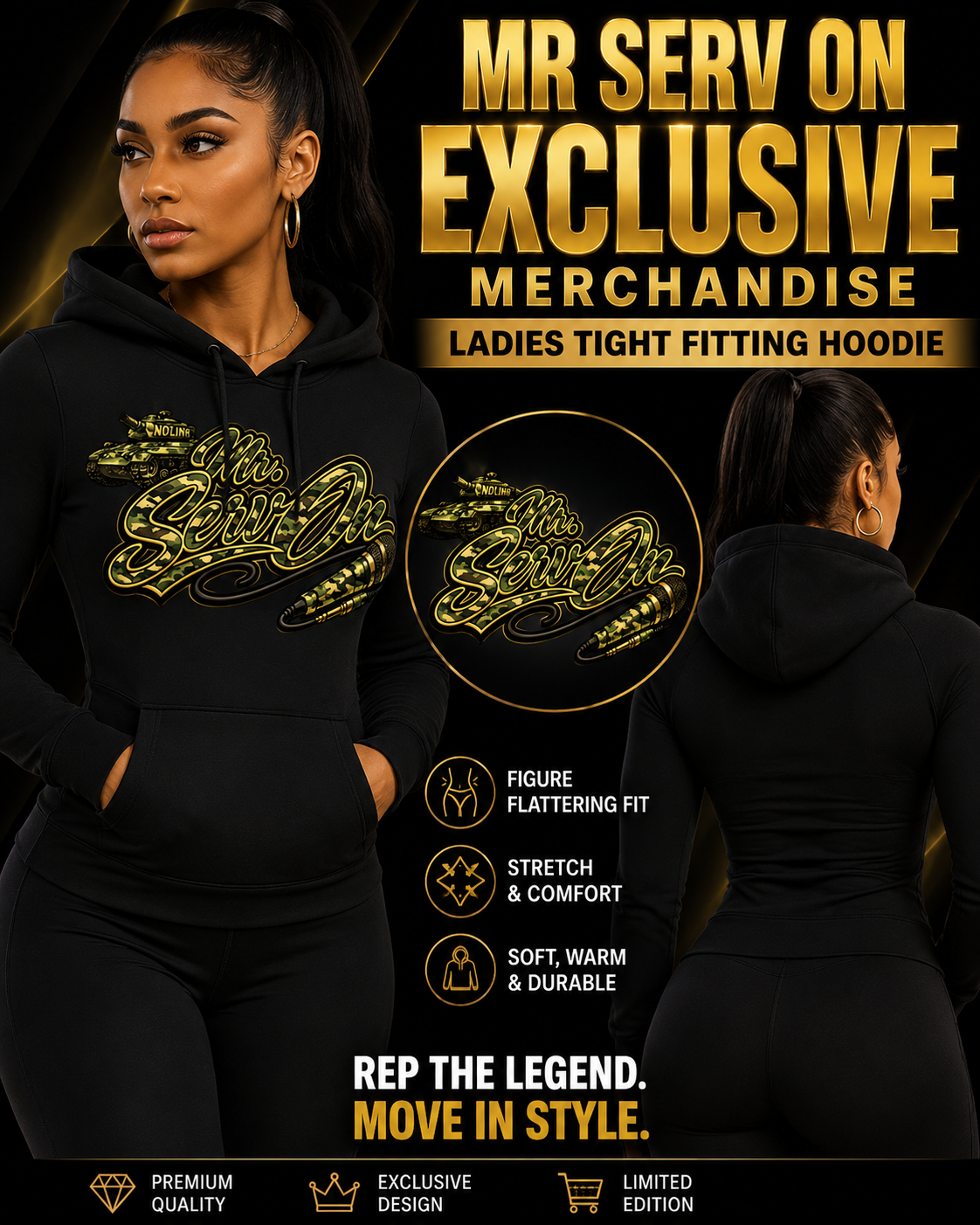 Ladies Tight-Fitting Hoodie
